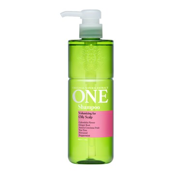 台灣 ONE 控油蓬鬆洗髮精，柳蘭成分，薄荷與茶樹，草本精油配方，480ml  1瓶