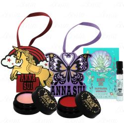 ANNA SUI 安娜蘇 聖誕限量護唇膏-紫色蝴蝶(#600)(4g)+金色獨角獸(#300)(4g)+童話美人魚淡香水(2ml)(針管)