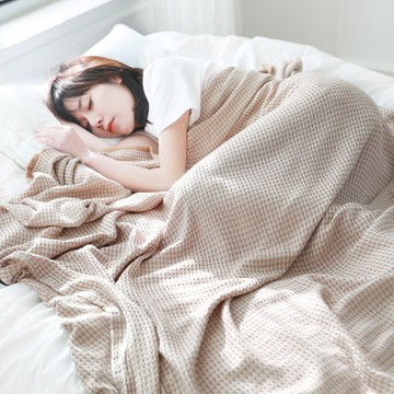 竹纖維色織華夫格水洗夏涼毯毛巾被雙人春夏午休蓋毯午睡毯空調毯毛毯沙發毯毯子