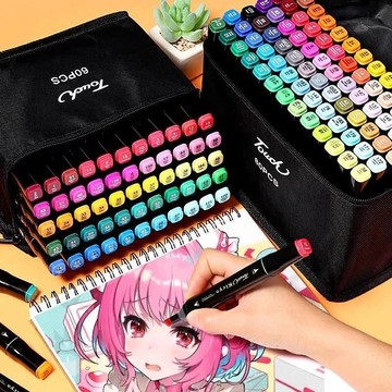 🖌️專業雙頭馬克筆套裝｜動漫插畫設計 🎨美術用品 ✨24色/36色可選 🎁雙頭馬克筆套裝 繪畫筆 水彩筆 記號筆