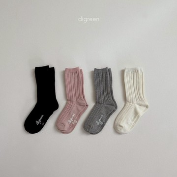 d'green 坑條小腿襪套裝【現貨】兒童襪子 女童襪子 男童襪子 小腿襪 中筒襪 防滑底 運動襪 韓國童裝