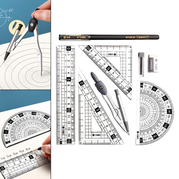 幾何学数学定規 三角定規 分度器 グレーを測定するための直線定規