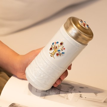 乾唐軒活瓷 吉星生命之樹隨身杯 / 大 / 雙層 / 水晶 / 3色 330ml