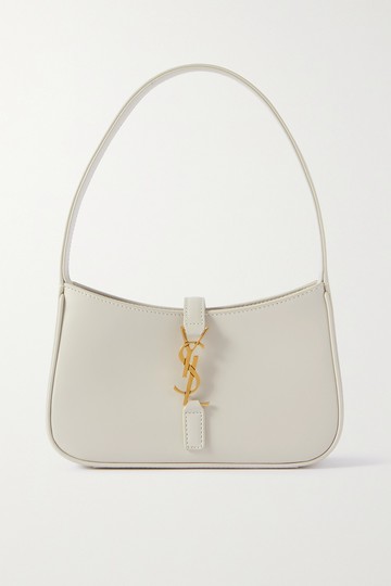 SAINT LAURENT - Le 5 À 7 Leather Shoulder Bag - White - one size