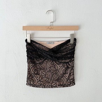 訂製系列-胸口抓褶平口上衣(蕾絲)