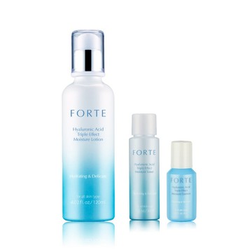 【FORTE】玻尿酸三重水潤霜後乳120ml+玻尿酸三重水潤美肌水30ml+玻尿酸三重水潤精華6ml