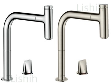 【麗室衛浴】HANSGROHE METRIS SELECT M71伸縮加高龍頭 73804000鉻色 | 73804800不鏽鋼色