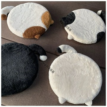 桃園出貨貓咪坐墊學生宿捨闆凳屁股墊飄窗榻榻米記憶棉墊子可拆洗圓形椅墊