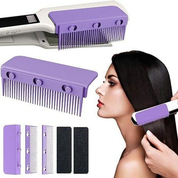 🏖️臺灣本土直出🏖️跨境Flat Iron Comb可拆卸直髮梳子電夾板附配件髮廊家用美髮工具