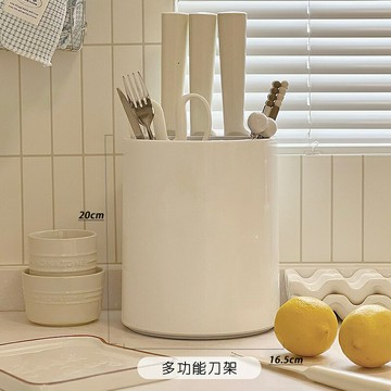 廚房旋轉刀架置物架臺面多功能筷子筒刀具一體收納盒家用菜刀架子【木屋雜貨】
