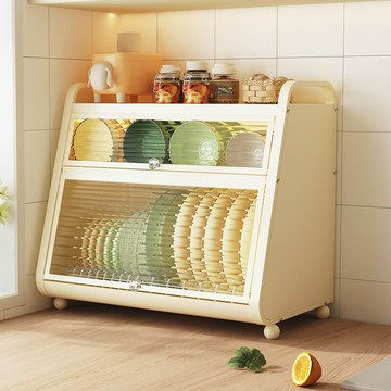 廚房碗碟收納櫃帶門檯面家用碗櫃碗筷盒刀架瀝水架置物架