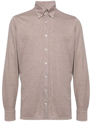 N.Peal - cotton-cashmere blend shirt - men - Cotton/Cashmere - L - Neutrals