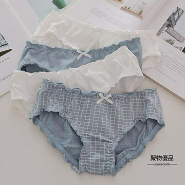 純棉內褲女夏季薄款透氣低腰可愛少女學生全棉女士三角褲【聚物優品】