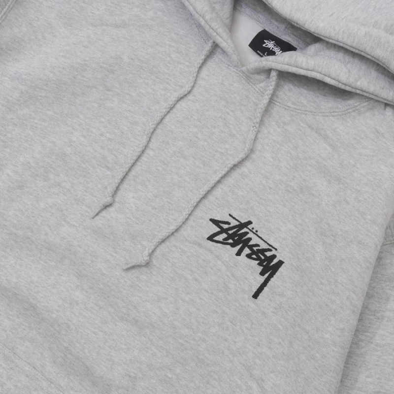 新品 ステューシー STUSSY Peace Love Hood プルオーバーパーカー ASH