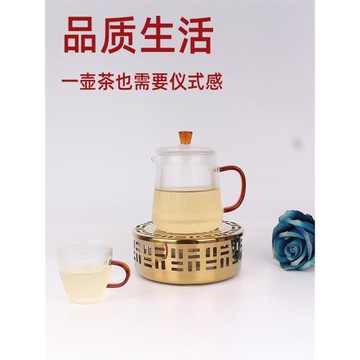不銹鋼蠟燭恒溫加熱底座通花款暖茶座加熱器茶具暖茶爐英式咖啡壺