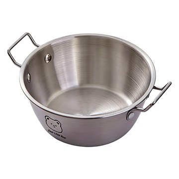 DeLi Life 德利生活 304不鏽鋼萌趣小熊泡麵鍋  銀色  1個  22cm
