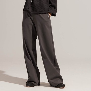 REBOOT動能-超細磨毛高彈寬褲-磁灰