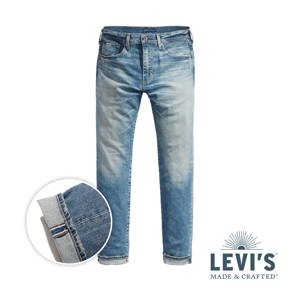 Levis LMC MIJ日本製男款上寬下窄502舒適窄管牛仔褲/ 日本職人水洗刷白