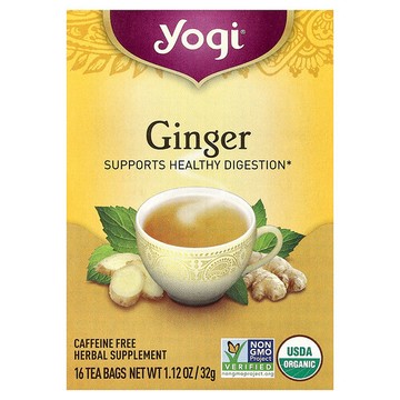 Yogi Tea, 姜茶，無咖啡萃取，16 茶包，1.12 盎司（32 克）