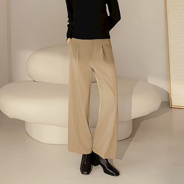 不易皺打褶直筒西裝褲-OB嚴選