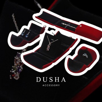 𝐃𝐔𝐒𝐇𝐀.𝐚𝐜𝐜︴飾品盒 高貴酒紅色/內黑底質感絨布材質飾品包裝盒－杜莎飾品