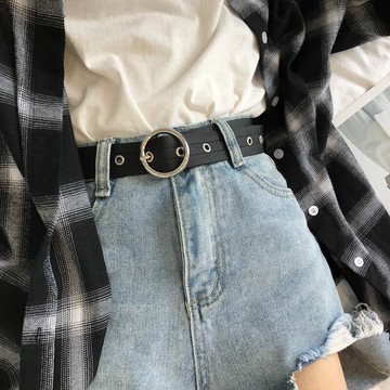 編制呢龍圓扣針扣帆布腰帶女chic韓風耐用學生軍訓牛仔褲帶男百搭