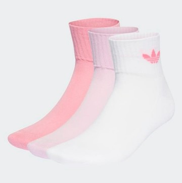 ADIDAS 襪子 白粉紅 三雙一組 踝襪 中筒襪 IL5027
