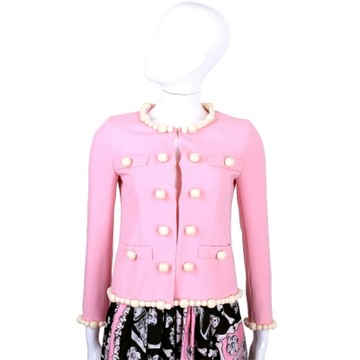 MOSCHINO 粉色圓型骨頭造型裝飾外套