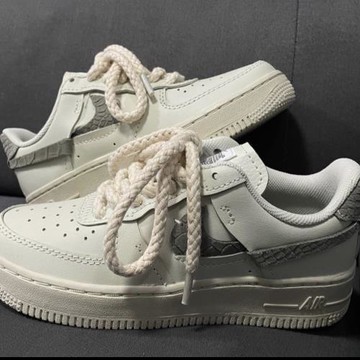 適配AF1 LXX Sea Glass空軍一號解構斷鉤米白粗麻繩做舊AJ鞋帶