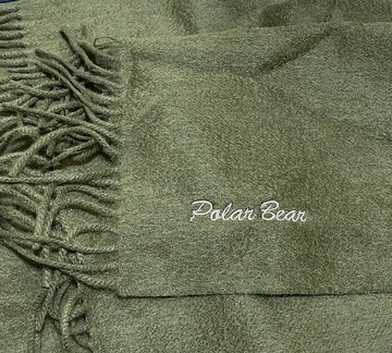 【客製化禮物】【情人節禮物】刺繡名字 軍綠色 羊毛圍巾