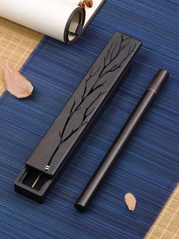 禪意紅木線香盒臥香爐家用檀香爐 室內創意線香插擺件 沉香熏香爐