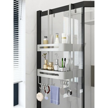 免打孔壁掛 浴室置物架 門後收納架 分層掛籃 衛生間 門後 收納架 輕奢整理架 沐浴露洗髮水 洗浴用品收納架