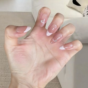💗Yuki Nail💗新款顯白法式漸變純手工美甲穿戴甲中長款學生日常通勤手工美甲貼