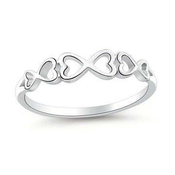 AchiCat．925純銀戒指．幸運禮物 蝴蝶結．愛心．淑女尾戒．防小人戒指．生日禮物．AS9032