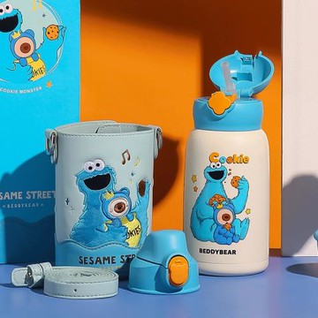 【芝麻街IP聯名】杯具熊兒童保溫杯新款四葉草寶寶帶吸管杯套水杯