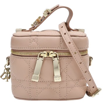 Dior 迪奧 粉膚色 羊皮 Lady Dior mini 化妝箱 肩背包 S0935ONMJ 【二手名牌BRAND OFF】