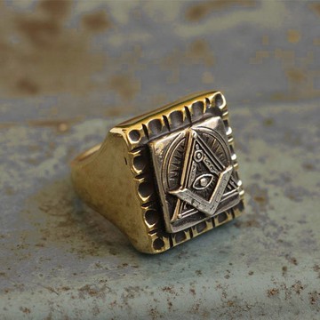 墨西哥騎自行車的人戒指頭骨銀復古洪門光照派共濟會廣場儀式