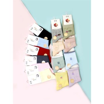 12雙 邦德女襪春秋款純色棉襪子女士加厚高彈力中筒襪子吸汗棉襪