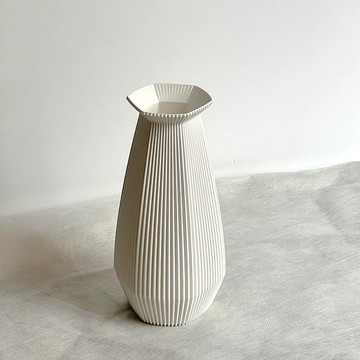 六角直紋質感花瓶