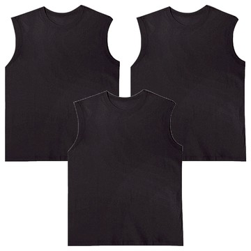 BASE ALPHA ESSENTIALS 中性透氣純棉無袖T恤3件組  L  黑色