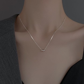 925純銀圓圈項鏈女2022年新款潮小眾設計感鎖骨鏈頸鏈輕奢高級感