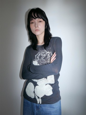 Slim Fit Rose T-shirt_Charcoal