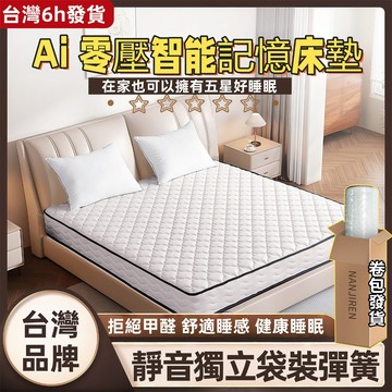 台灣現貨【久睡不塌 雙人加大加厚柔軟透氣】親膚抗菌防螨 獨立筒靜音 單人 榻榻米 床墊 記憶棉海綿 宿舍租房 記憶軟床墊