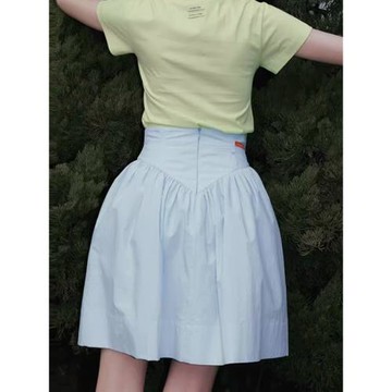 韓國overdueflair短裙夏季2025新款蓬蓬高腰傘裙顯瘦a字半身裙女