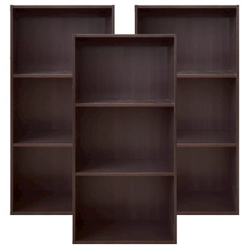 HOPMA 合馬家具 簡約三格櫃3件組 G-S383BK  黑胡桃  40.2 x 24.3 x 79.7cm