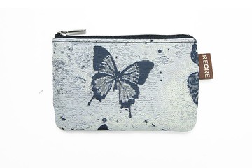 零錢包 卡片隔層 / 防潑水 平織緹花 戀蝶沁