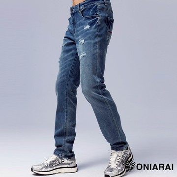 BLUE WAY 鬼洗 ONIARAI - 男款 705全天候智能溫控修身丹寧錐形褲(深藍)