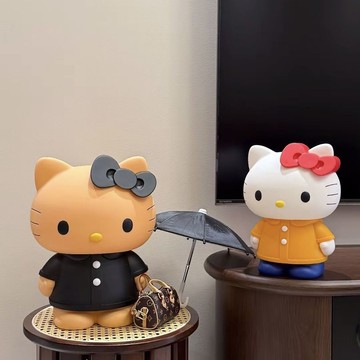✨臺灣出貨✨HelloKitty搪膠材質存錢罐傢俱飾品擺件超大卡通28cm生日禮盒