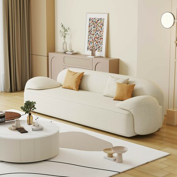 【含稅/免運】 MUMA |丹麥設計|北歐簡約貓爪布科技布磨砂絨沙發三人現代小戶型