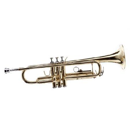 Fever WTRUM-GD Trumpet with Case and Mouthpiece, Gold Lacquer